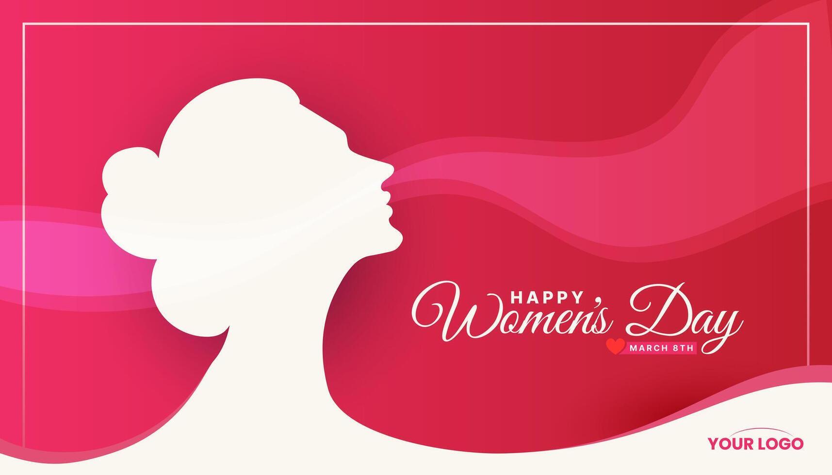 International Women's Day 8th March celebration background template with text placing space vector