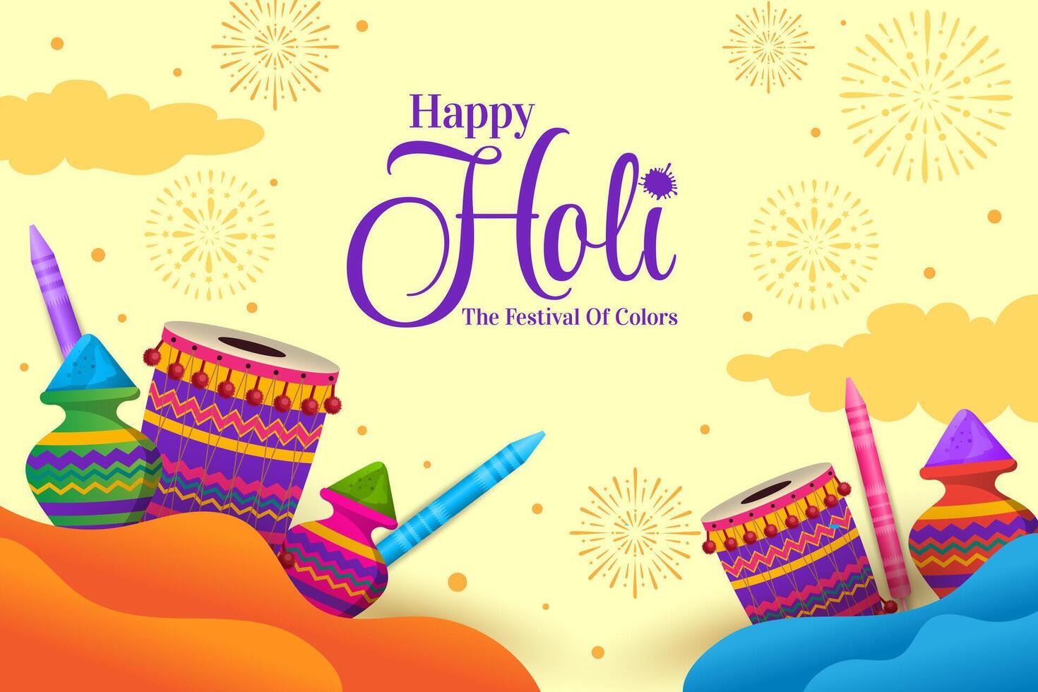 colorful happy holi hindu festival celebration background  vector