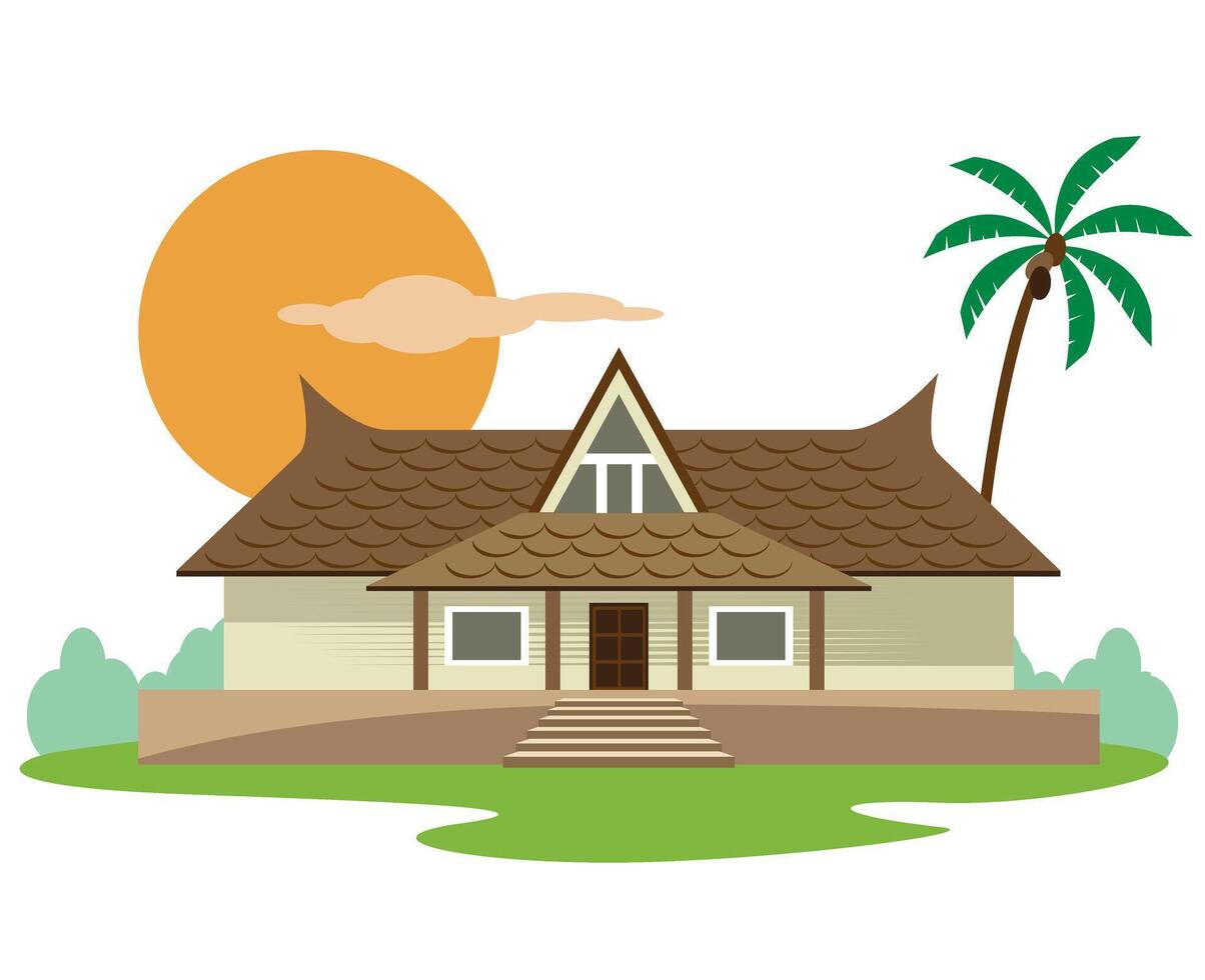 indian rural traditional house vector