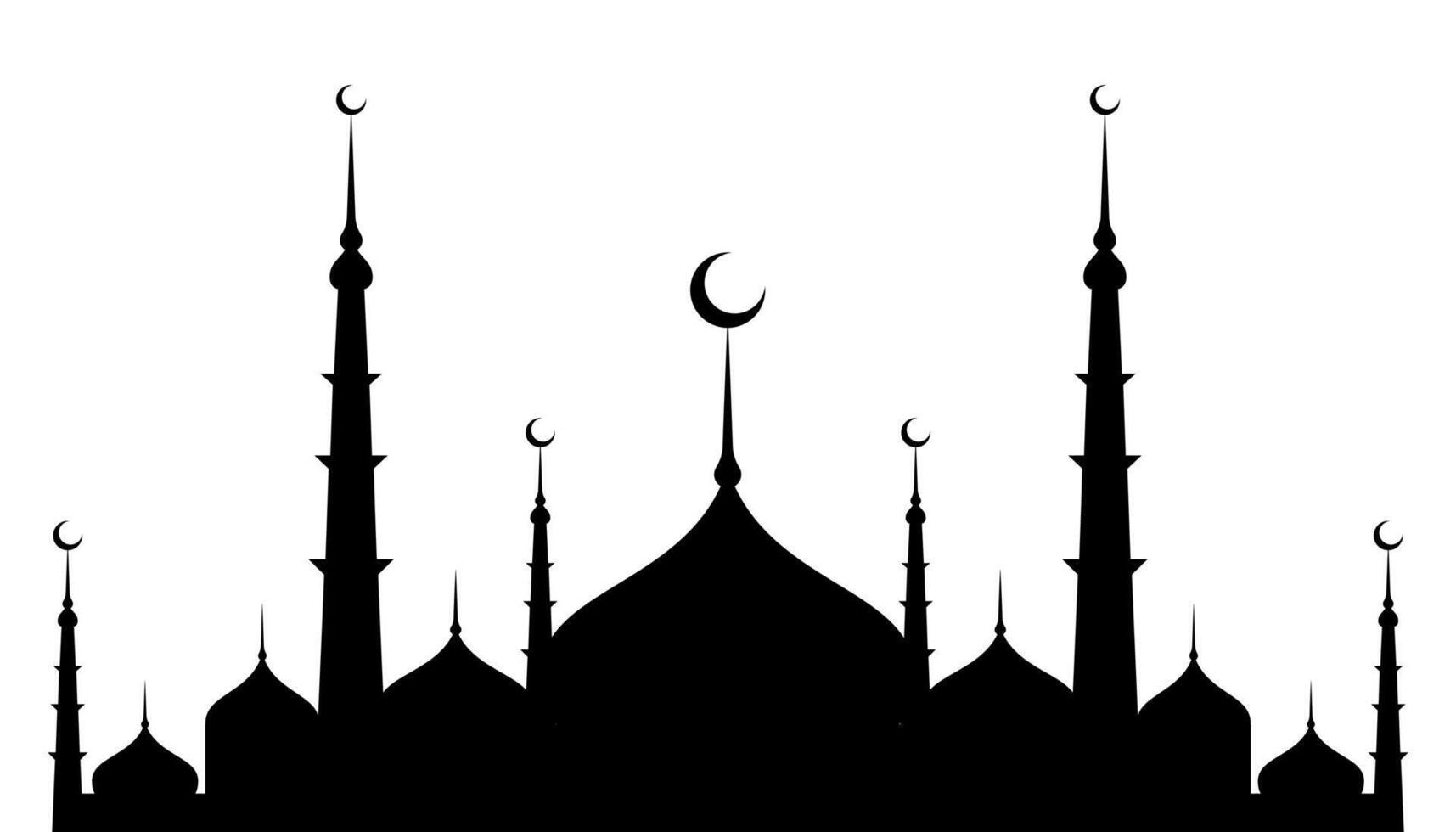 islamic structure praying place mosque silhouette vector