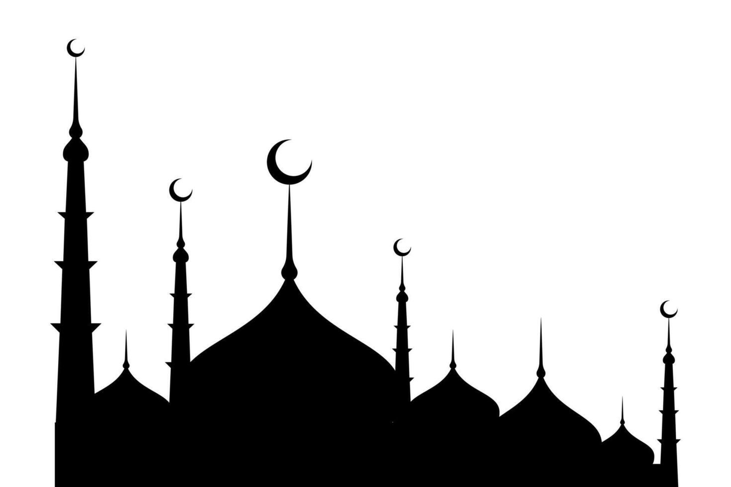 islámico estructura Orando sitio mezquita silueta vector