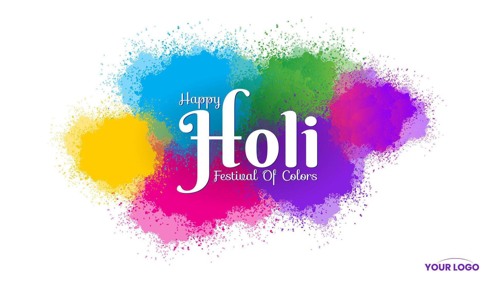 colorful happy holi hindu festival celebration greeting with color splash vector