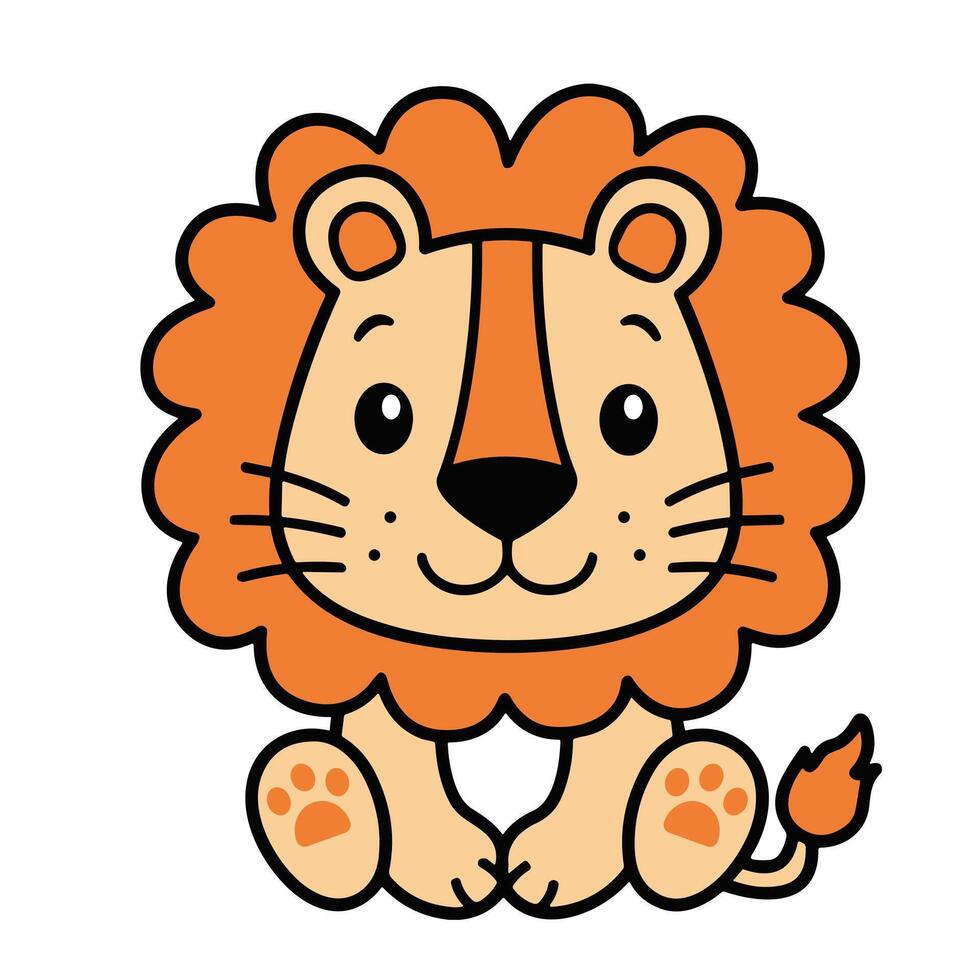 Lion baby vector with fun