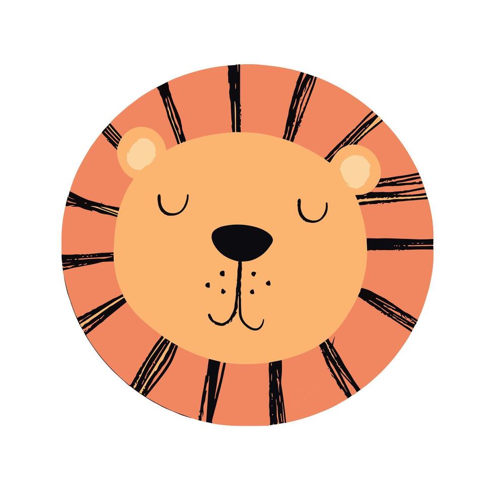 Lion baby vector with fun