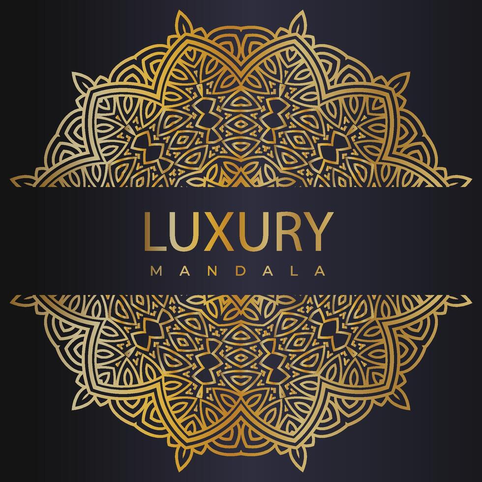 Mandala ornament on black background. decorative golden mandala pattern. mandala pattern with metallic golden color. luxurious decoration. luxurious mandala vector. metallic golden pattern. vector