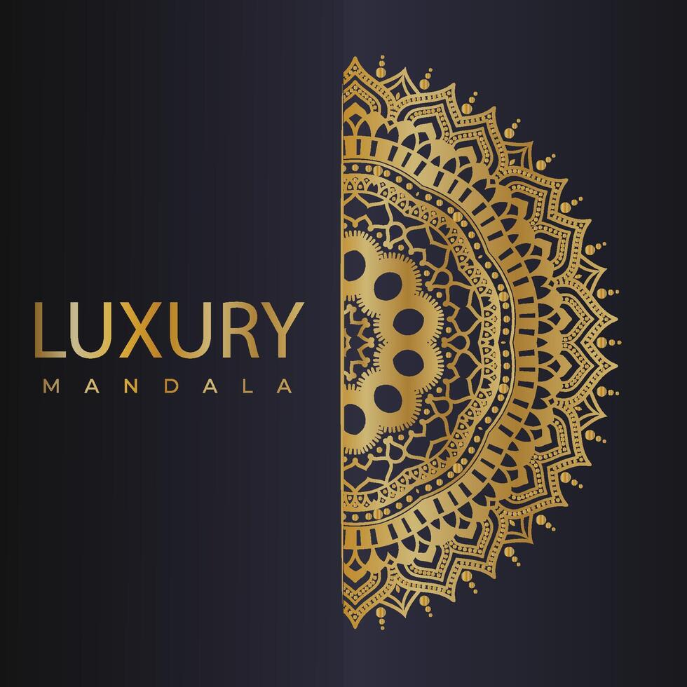 Luxurious mandala vector. Decorative golden mandala pattern. luxurious decoration. mandala ornament on dark gray background. metallic golden pattern. mandala pattern with metallic golden color. vector