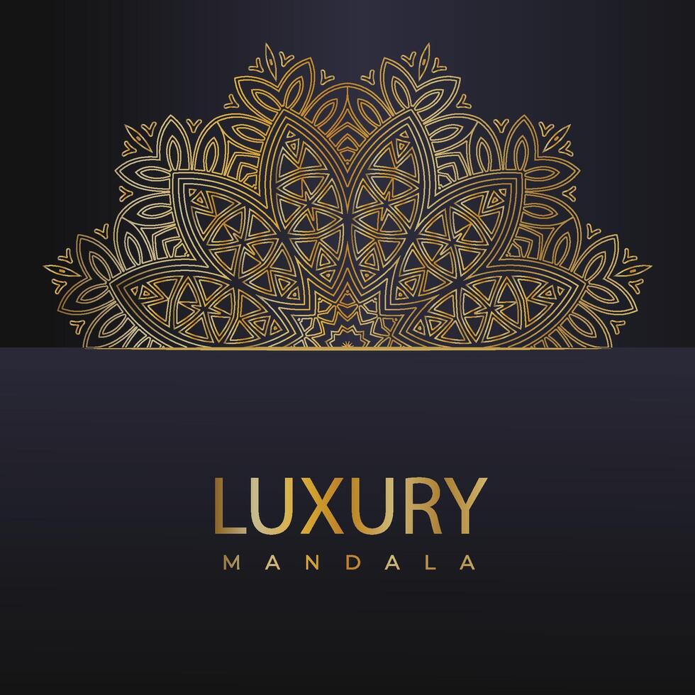 Decorative golden mandala pattern. luxurious decoration. mandala ornament on dark gray background. mandala pattern with metallic golden color. luxurious mandala vector.metallic golden pattern. vector