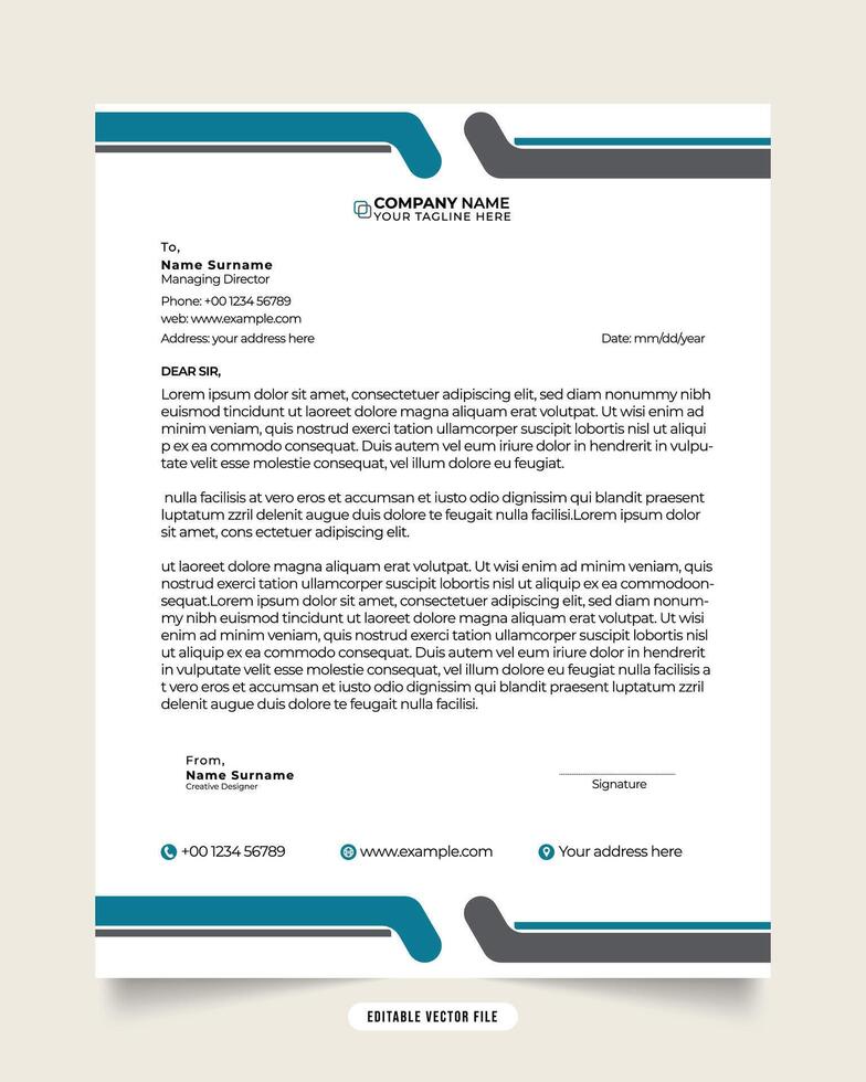 Modern business and corporate letterhead template.Letterhead template in flat style. white color background. Professional creative template design for business. Professional corporate design. vector