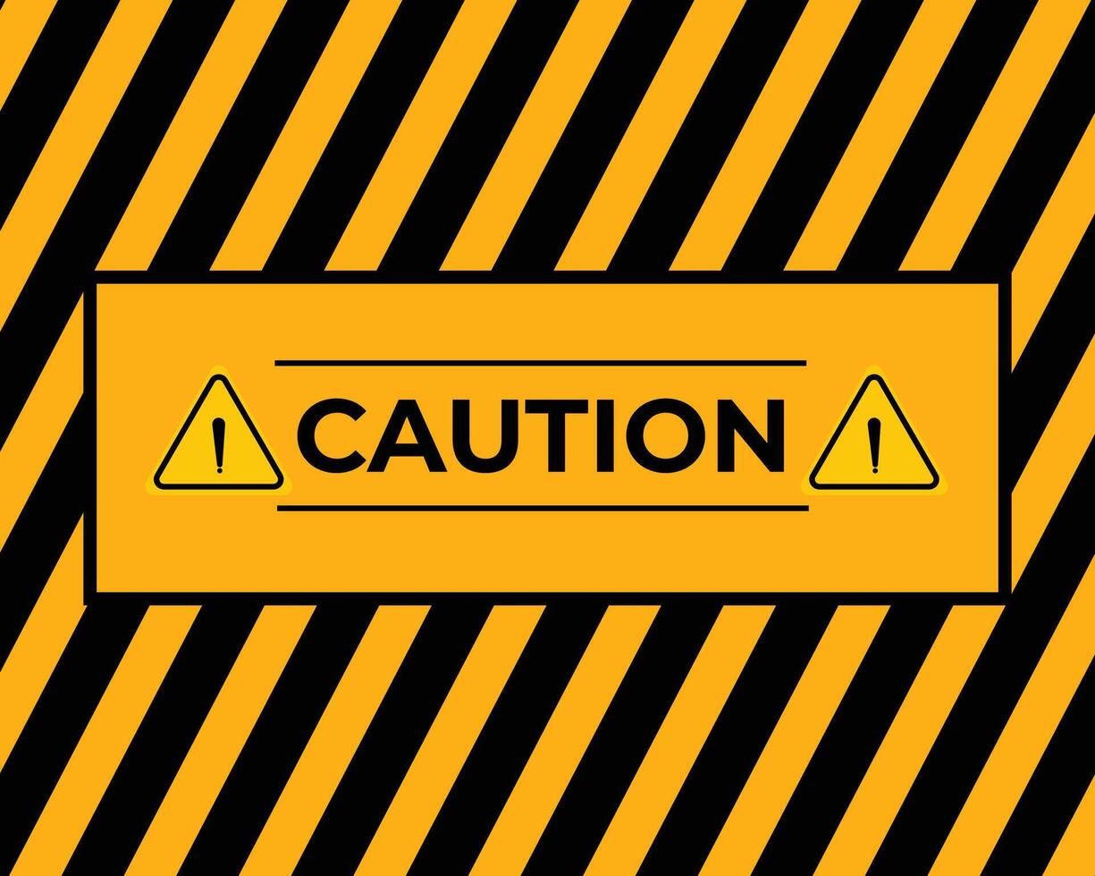 Caution sign with black and yellow warning ribbon. Caution alert background signage attention sign design. Yellow and black caution restricted area sign warning board design vector. vector