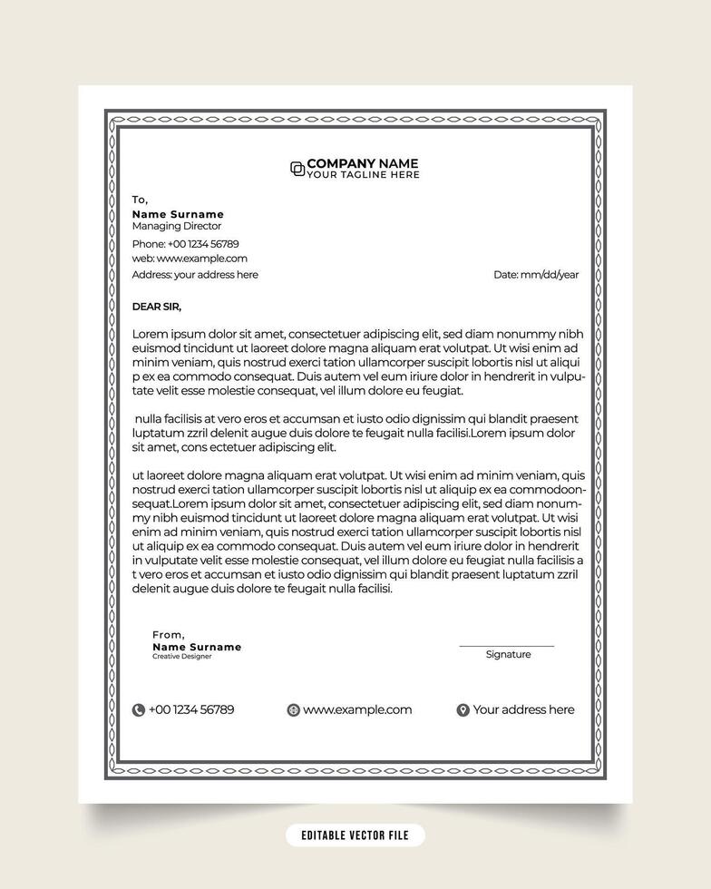 Modern business and corporate letterhead template. Letterhead design with black colors. white color background. Professional creative template design for business. vector