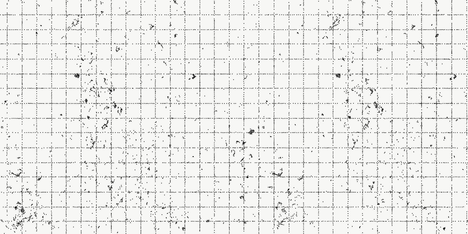 Black dotted textured background, noisy gritty dots halftone effect overlay, vector vintage illustration. Trendy monochrome banner in grunge style, checkered paper sheet.