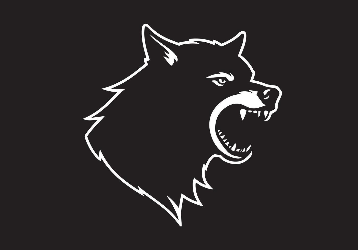 enojado lobo logo icono prima siluetas diseño vector