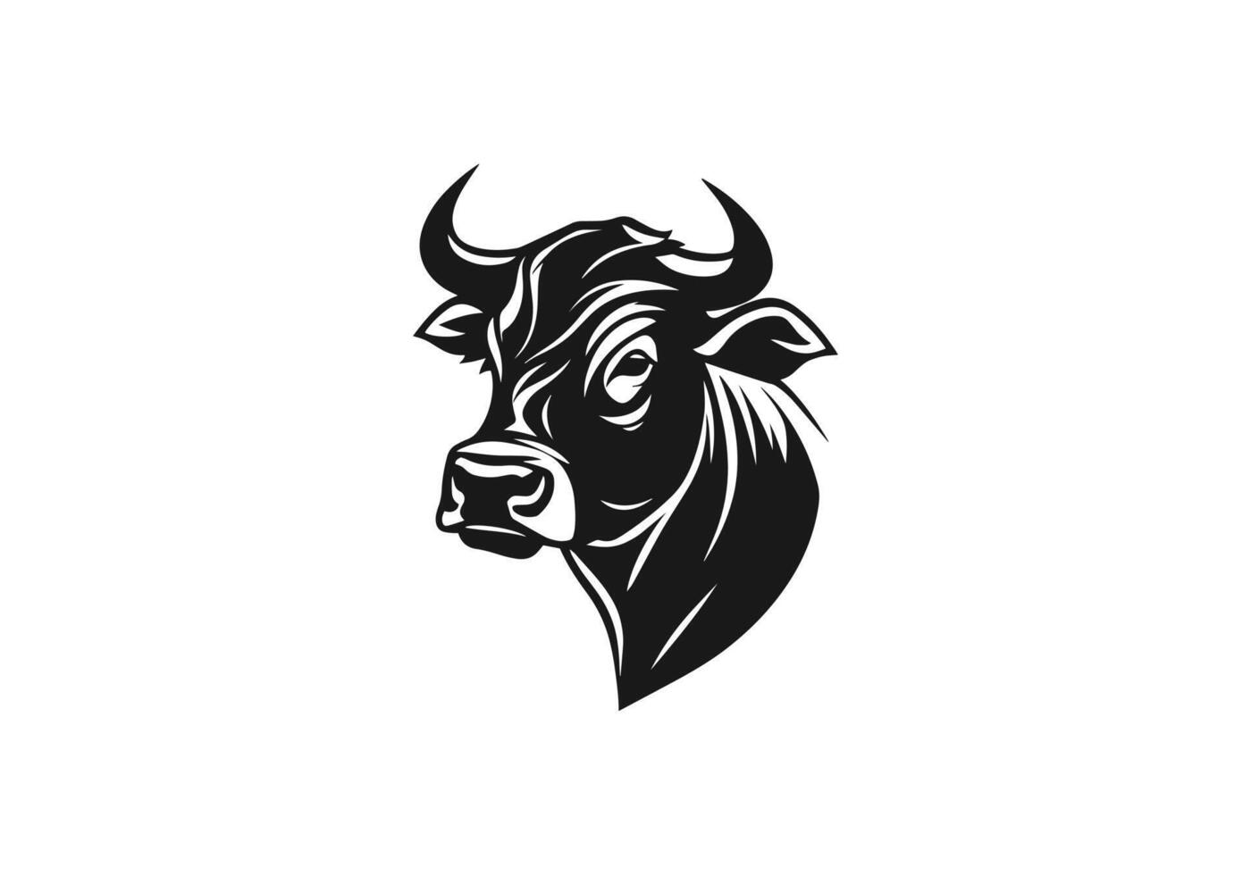 logo de toro o vaca cabeza icono vector silueta aislado diseño