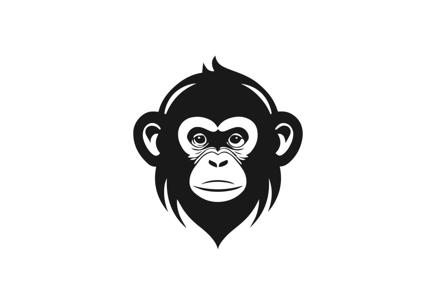 Logo of monkey icon isolated vector silhouette design