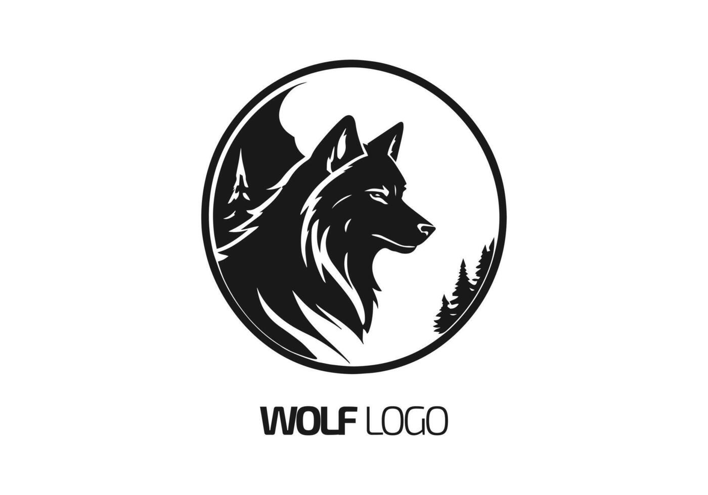 Logo of wolf icon isolated vector silhouette