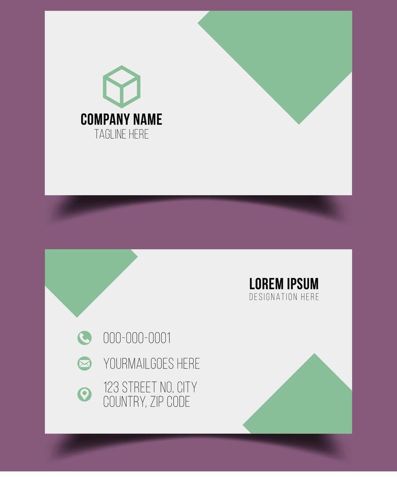Creative premium double vector flat business card template design.
