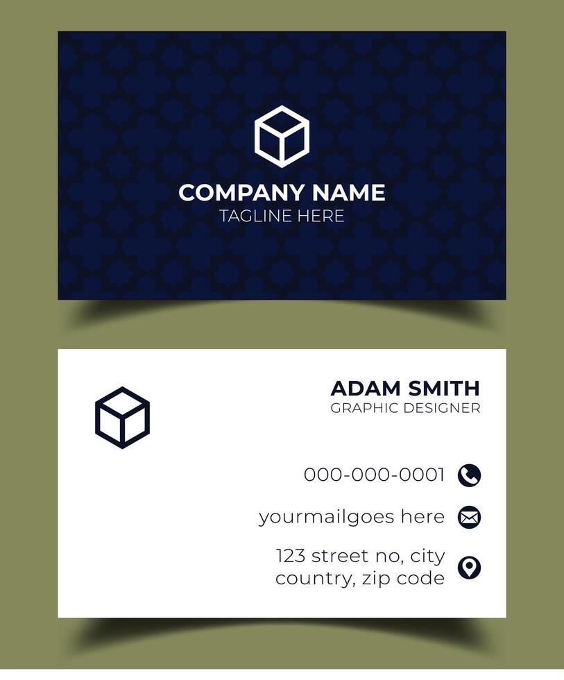 Creative premium double vector flat business card template design.