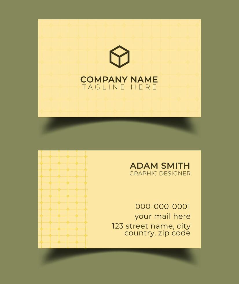 Creative premium double vector flat business card template design.