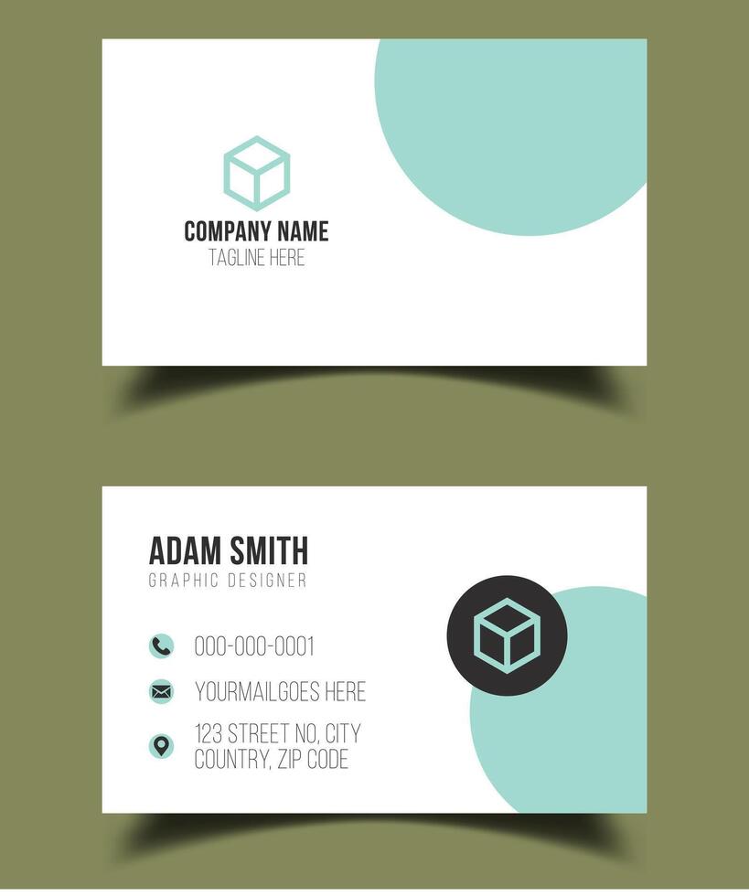 Creative premium double vector flat business card template design.