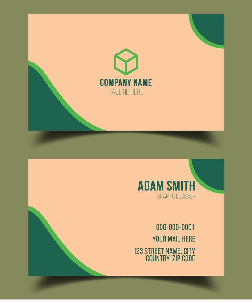 Creative premium double vector flat business card template design.