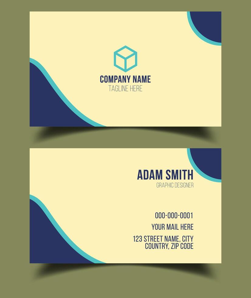 Creative premium double vector flat business card template design.