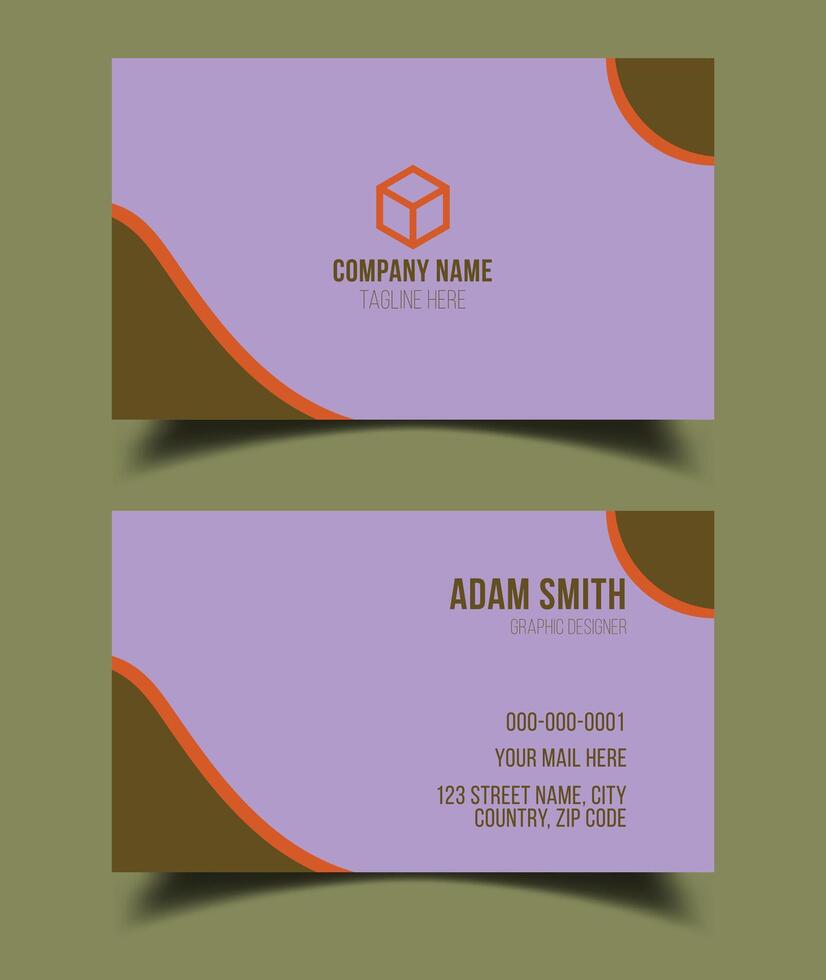 Creative premium double vector flat business card template design.
