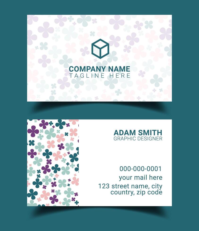 Creative premium double side vector flat business card template design