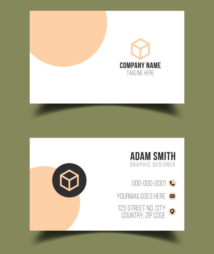 Creative premium double vector flat business card template design.