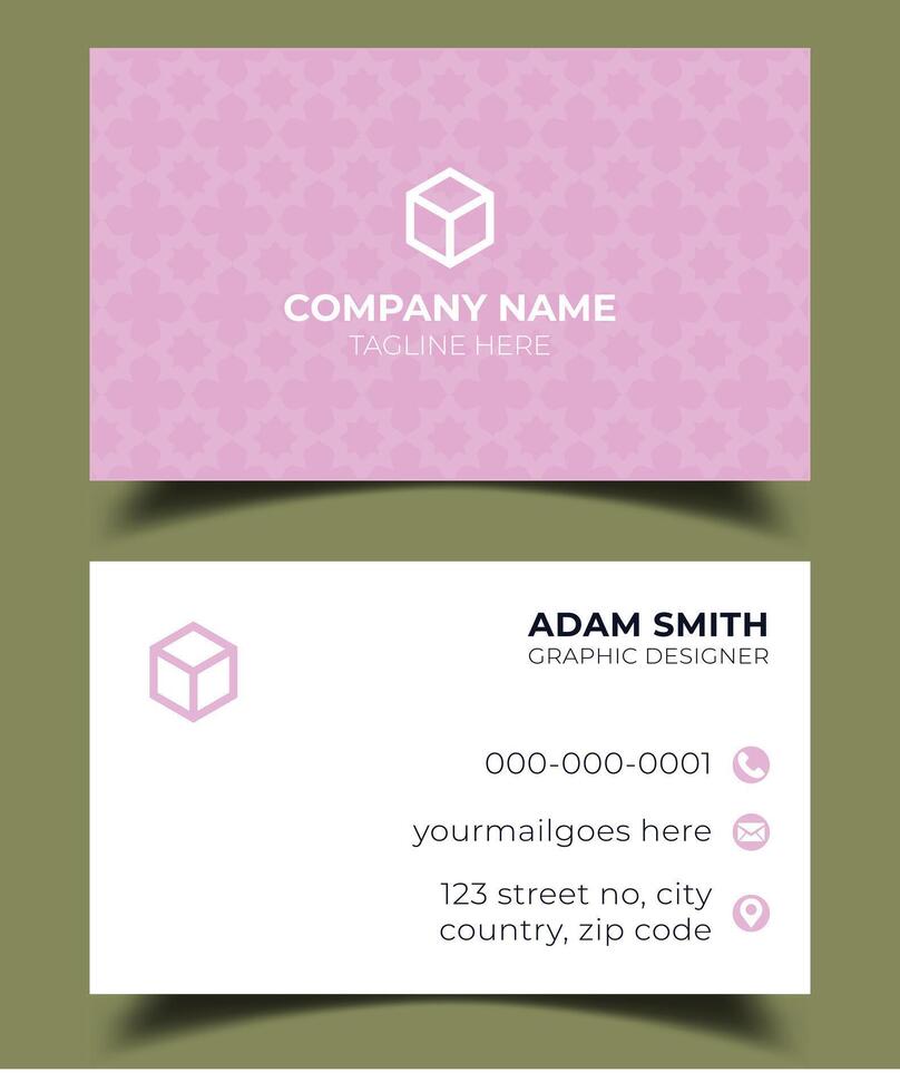 Creative premium double vector flat business card template design.