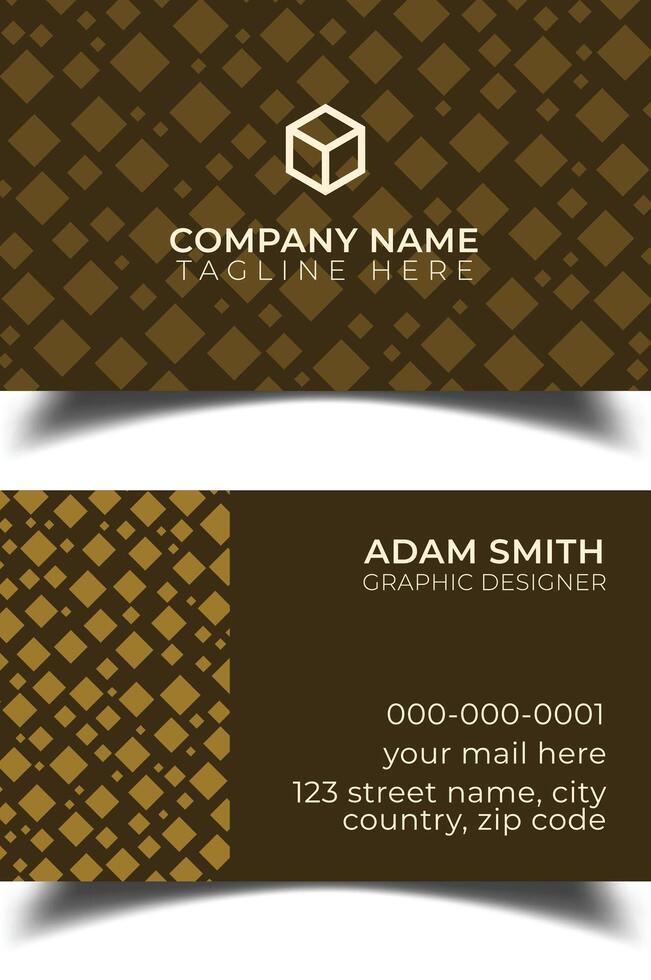 Creative premium double vector flat business card template design.