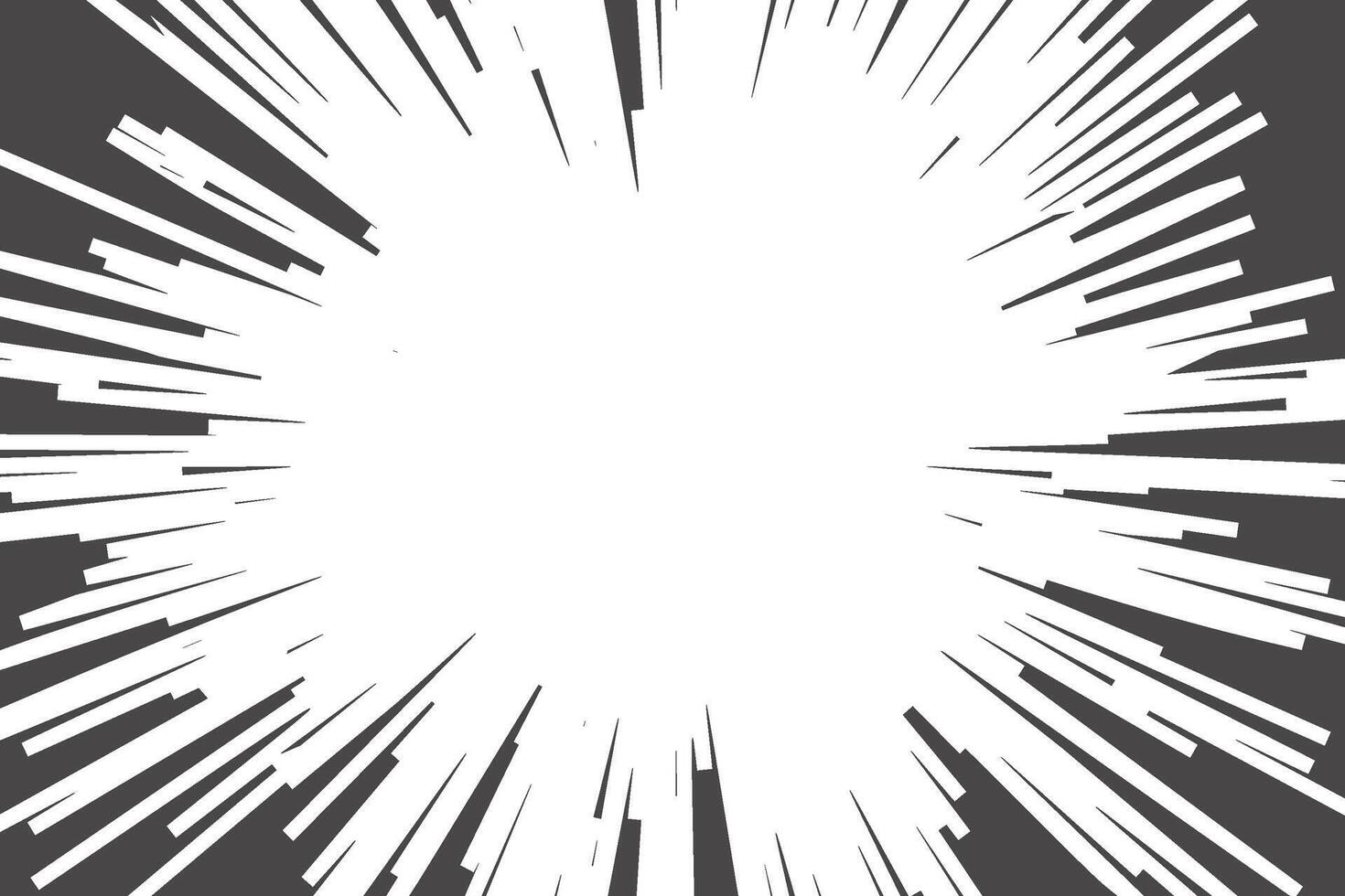 radial trama de semitonos líneas antecedentes. cómic manga punteado modelo. dibujos animados enfocar efecto con rayos de sol o explosión explosión. vector. vector