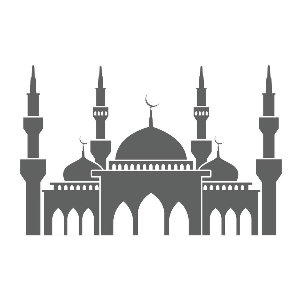 Mosque silhouette Flat icon Design Vector Illustration Islamic Perfect for Content Material Social Media and Muslim Feeds