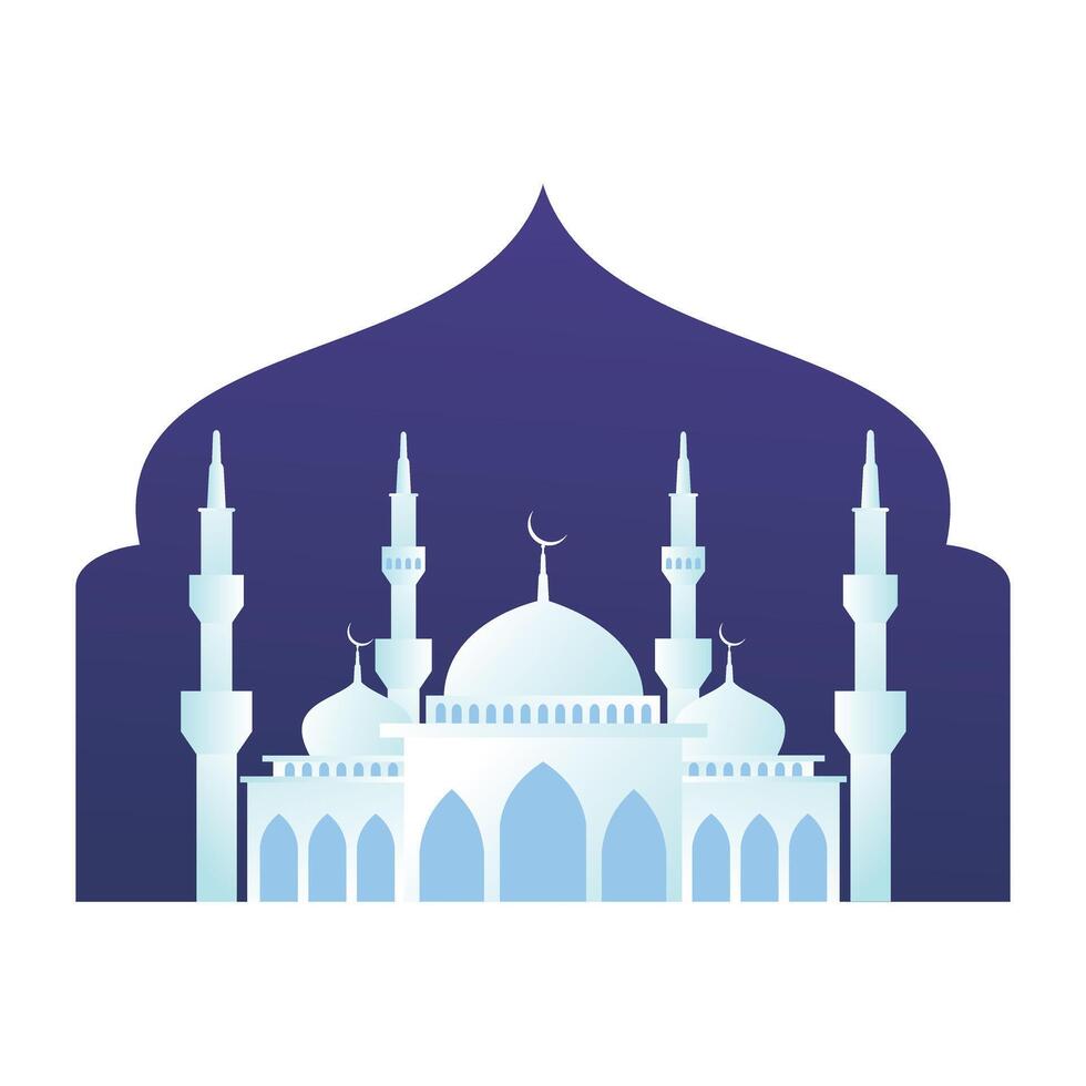 mezquita plano diseño vector ilustración con islámico antecedentes Perfecto para contenido material social medios de comunicación y musulmán alimenta