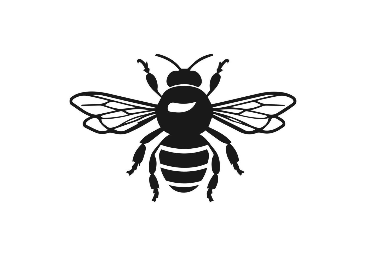 Logo of Honey bee icon vector silhouette isolated design