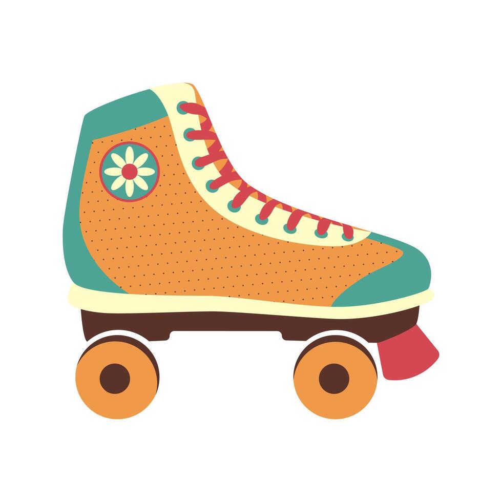 rodillo patines - quads en el estilo de el años 90 vector ilustración.