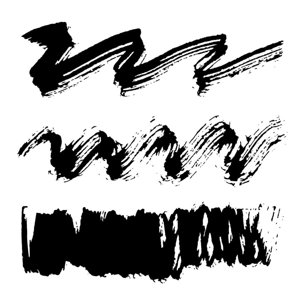 Grunge rough vector brush strokes, lines