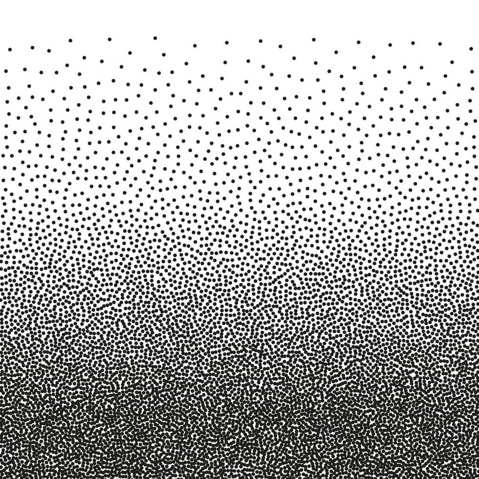 Stipple gradation. Vector dotted grunge gradient. Textured monochrome background. Spray dots texture