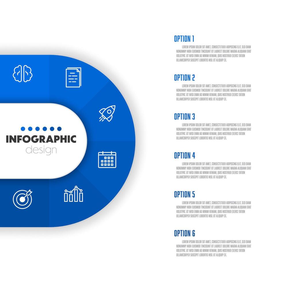 vector presentración negocio infografía modelo 6 6 paso. moderno infografía diseño modelo.