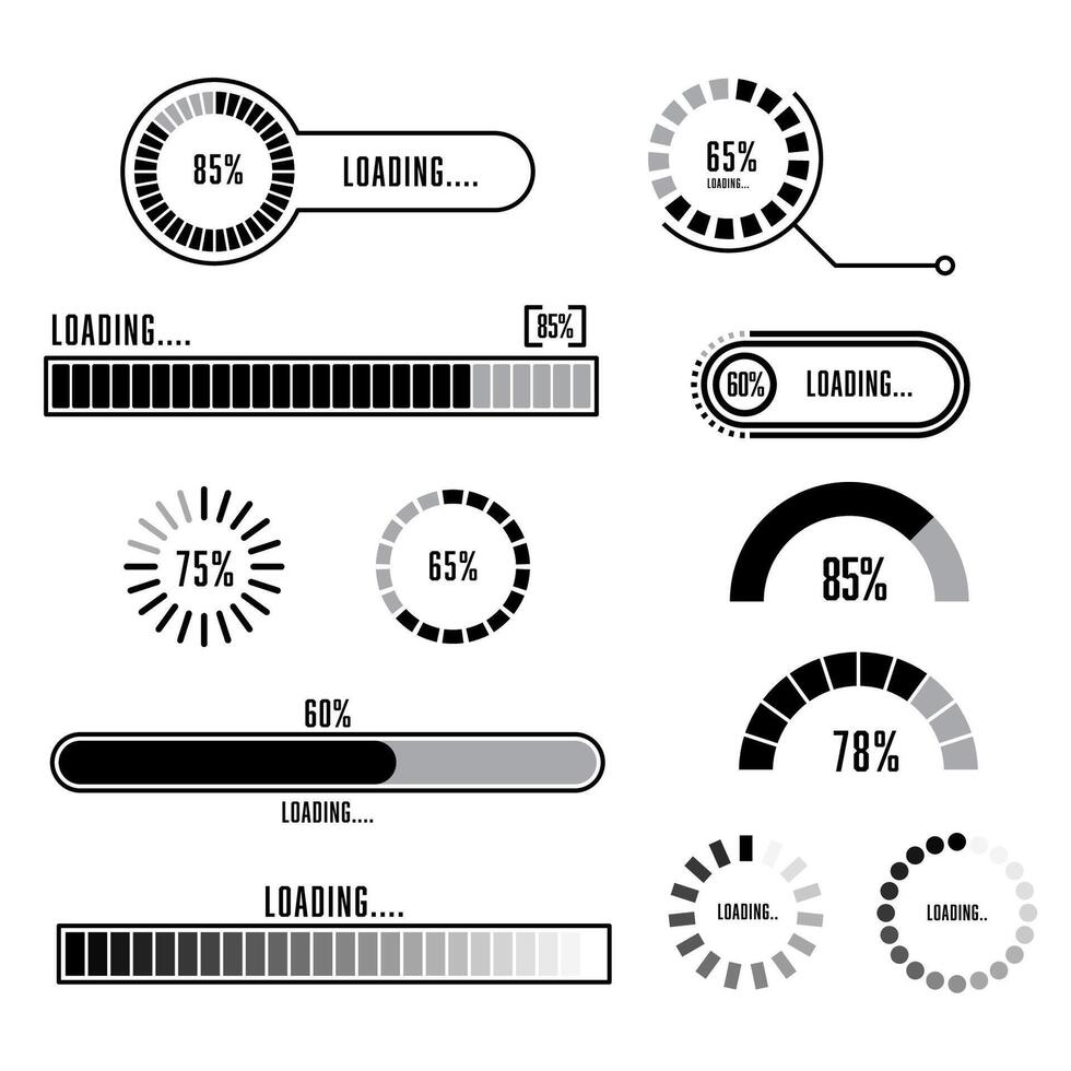 Vector interface loading progress bars icon.