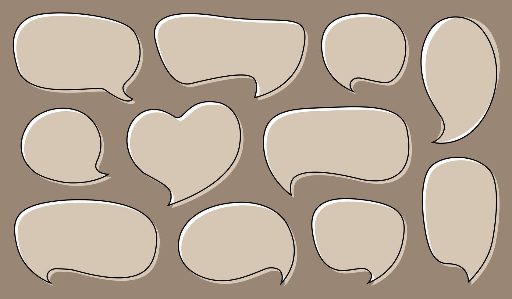 Set of empty Speech Bubbles for Web or Print. vector