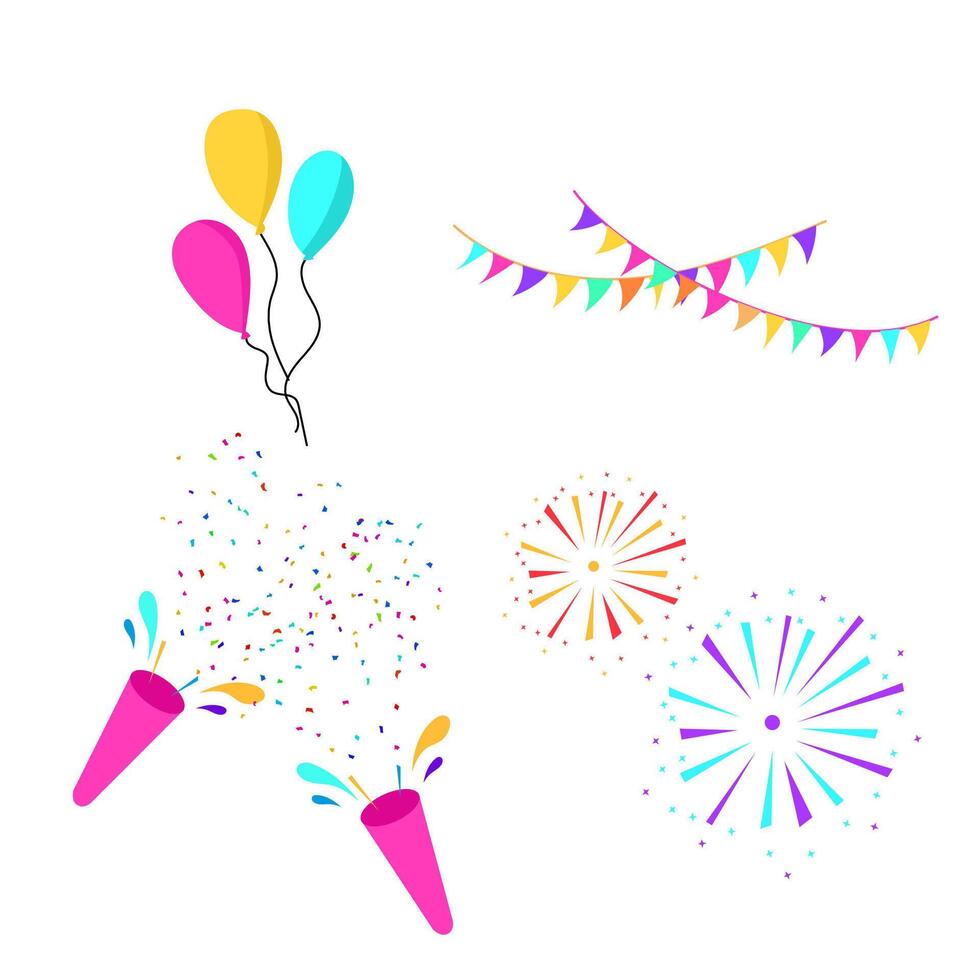 Free vector flat carnival party elements collection