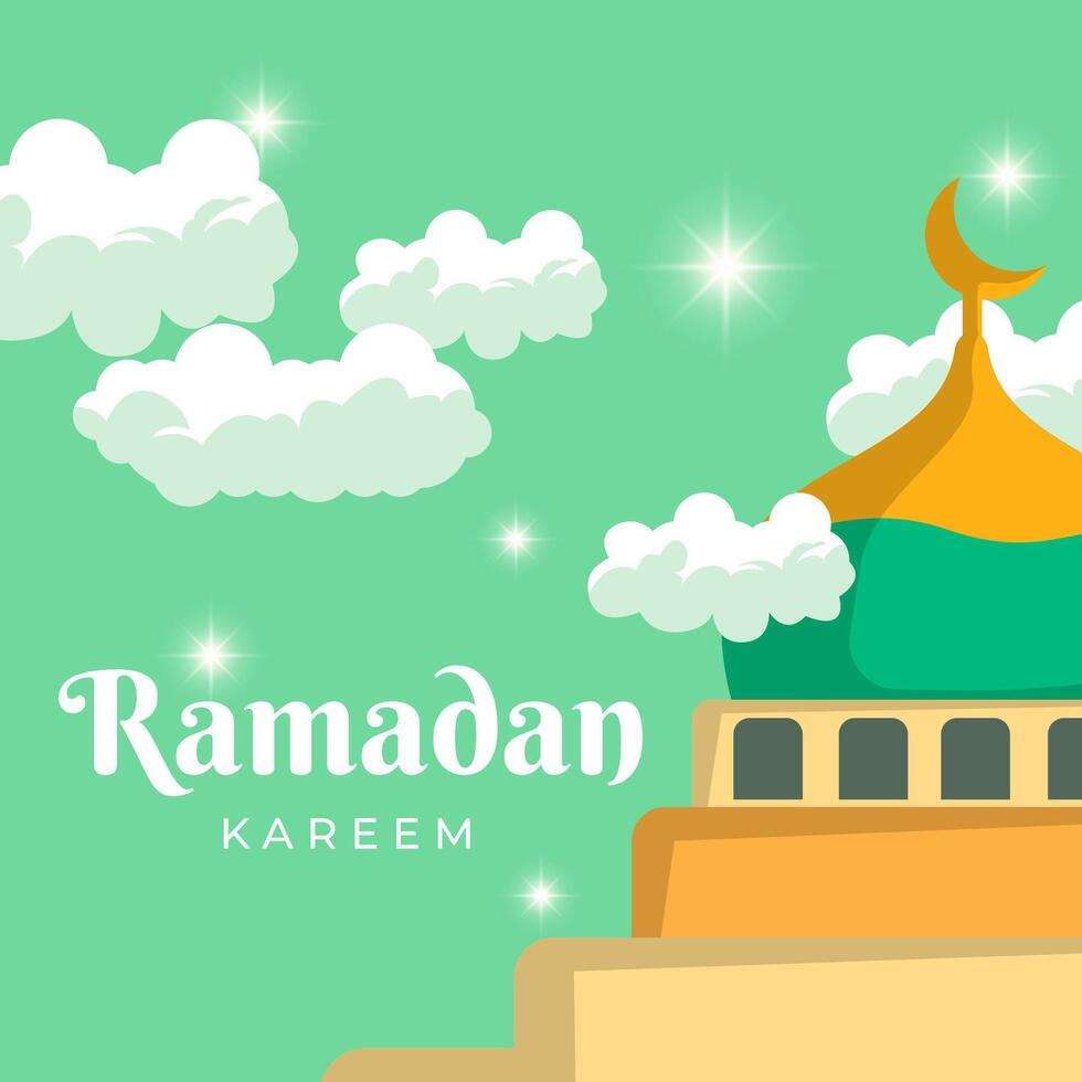 Ramadán kareem simpático mezquitas vector ilustraciones