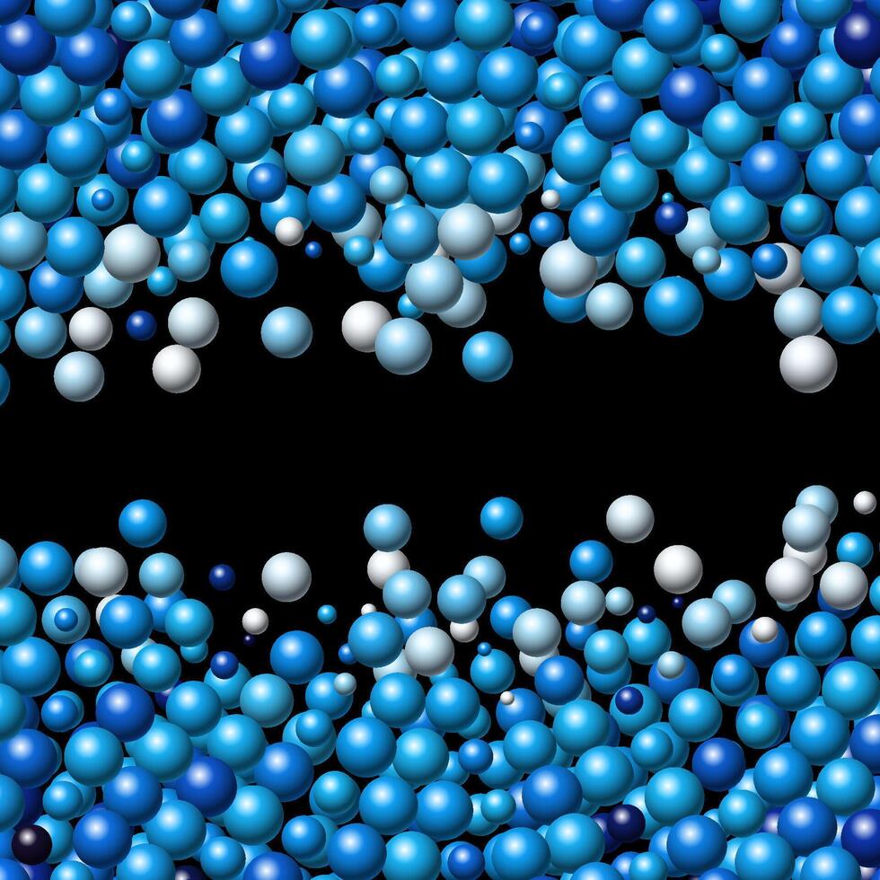 Scattered blue balls frame vector