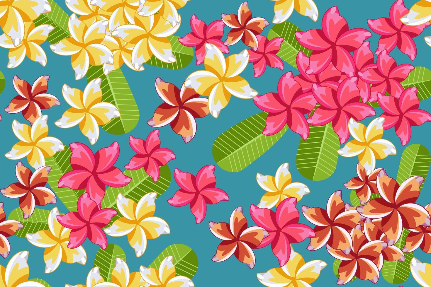 vistoso plumeria floral sin costura modelo. vector diseño en hawaiano estilo para tela, ropa, envase, fondo de pantalla, y antecedentes