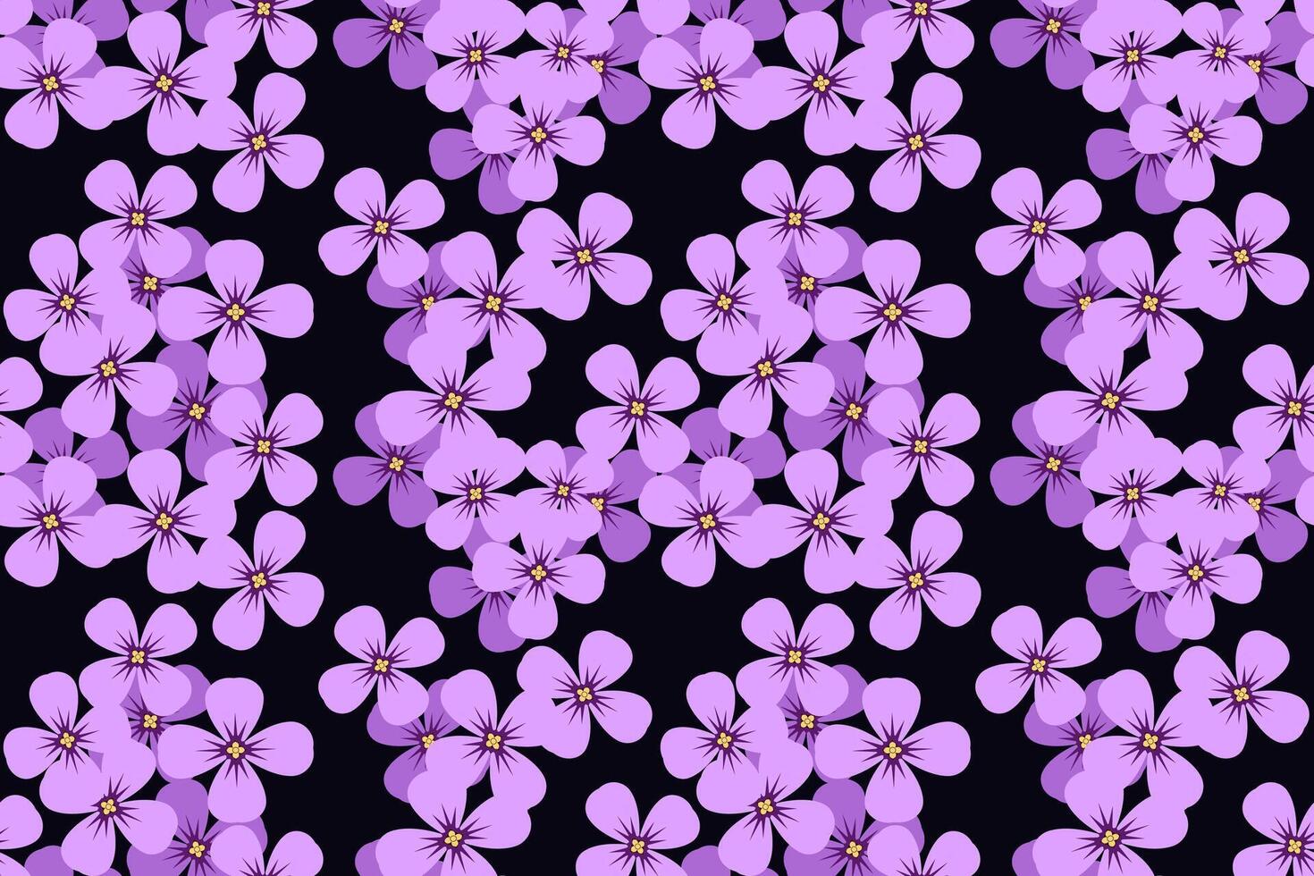 Aubrieta Floral Seamless Pattern.  Design for Background or Wallpaper vector