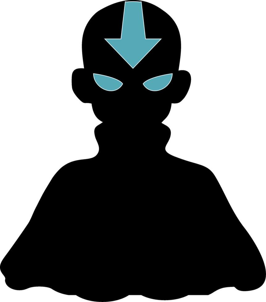 esta es silhuoette de avatar aang vector