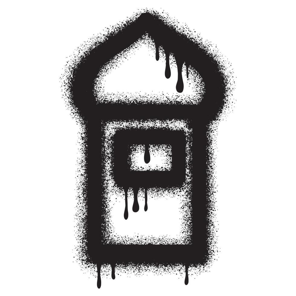 Spray Painted Graffiti mosque icon Sprayed isolated with a white background. grunge Illustration of Mosque. vector