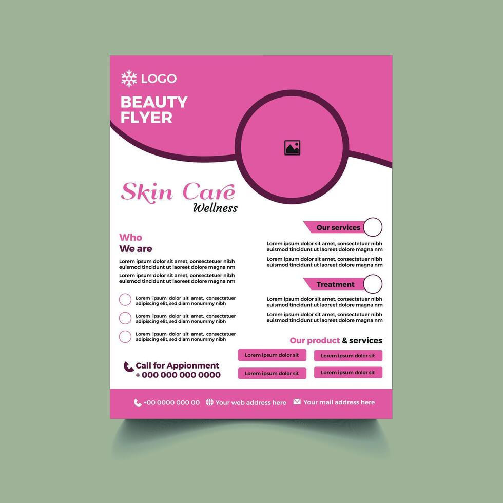 skin care beauty flyer template design vector