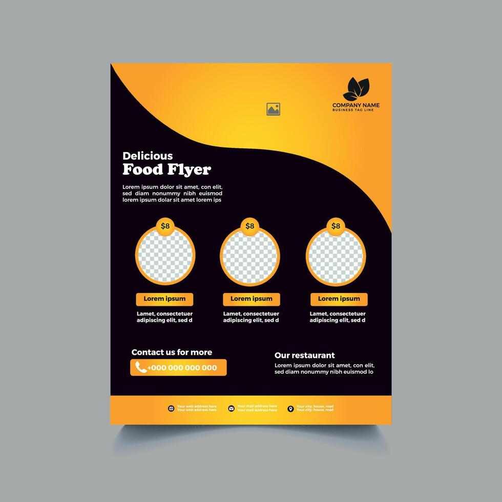 Creative modern food flyer template design vector
