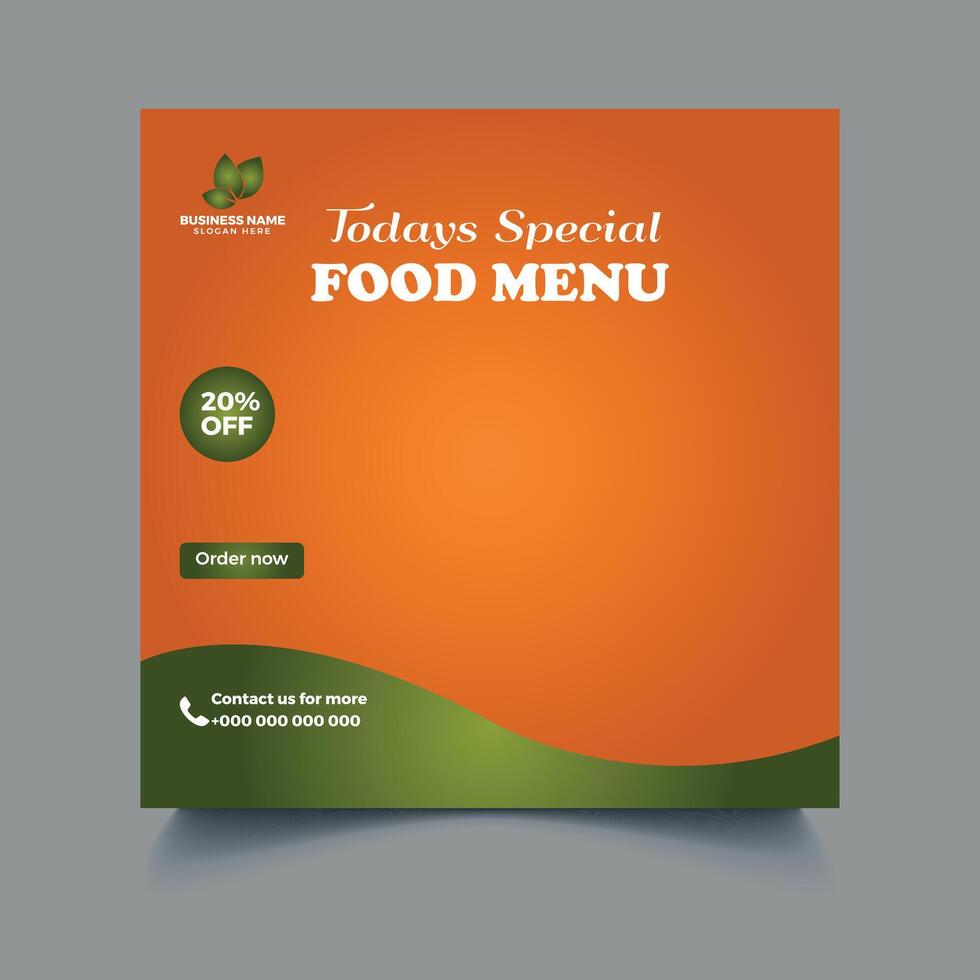 food menu social media  post banner template vector